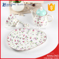 European style ceramic coffee tea set with spoon